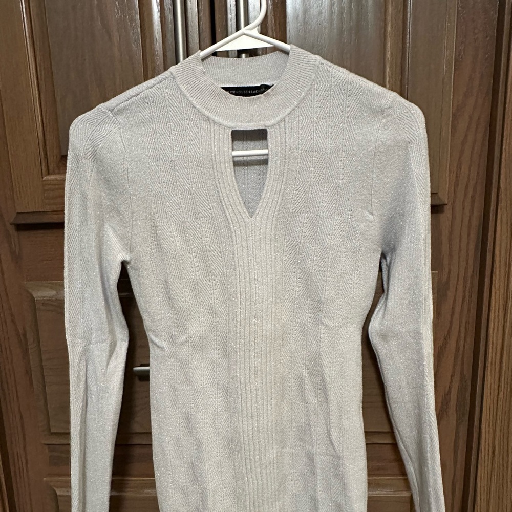 White House Black Market silver sweater